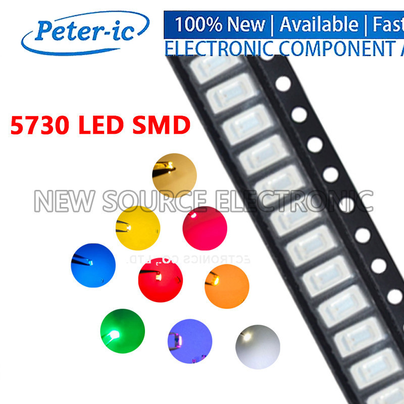 (100 chiếc) 5730 Diode LED SMD Diodo Đỏ Xanh Xanh Xanh Vàng Trắng Ấm Trắng Cam Tím-UV Diode