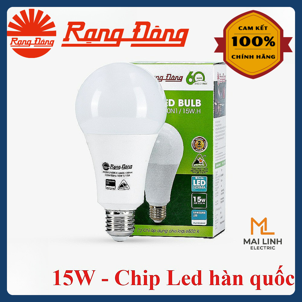(Rạng Đông) Bóng đèn Led bulb tròn 15W Đui xoáy E27 -Chip Led Hàn Quốc siêu sáng, tiết kiệm điện MOD