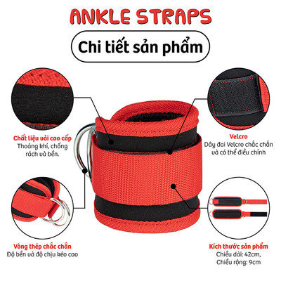 [MALL] Dụng cụ quấn cổ chân, đai cổ chân tập gym, hỗ trợ tập luyện chân và mông với dây cáp