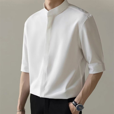 Áo sơ mi nam ice silk drap tay ngắn phong cách Hàn Quốc, khô nhanh - LY90