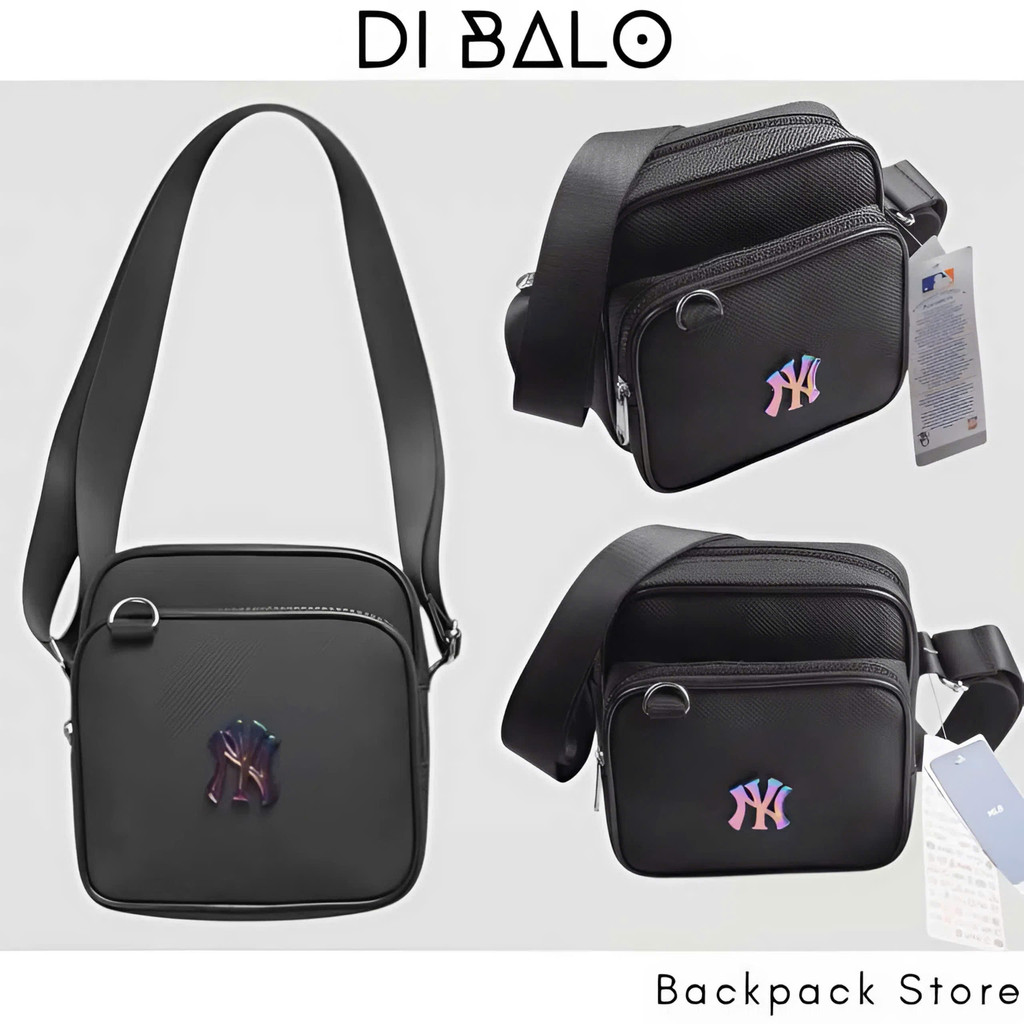Túi da đeo chéo thời trang nam nữ MLB MINI Crossbag Logo Titan Size 20x18 Cm Chất Liệu Da Chống Nước