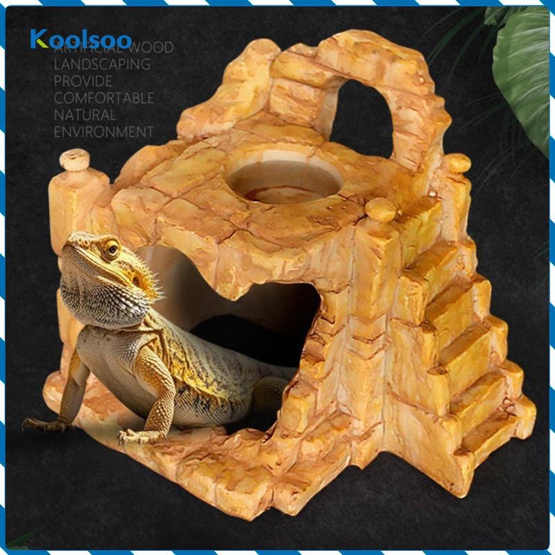 Nhựa Bò Sát Nơi Trú ẩn Hang Bể Cá Nơi Trú ẩn Trang Trí Phong Cảnh Đa Năng Basking Mới Lạ Bò Sát Ẩn H