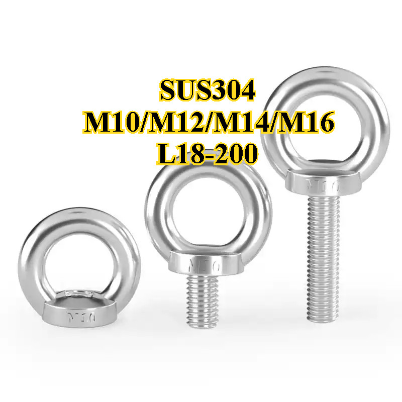 Bulong móc cẩu, bulong tai cẩu, bulong mắt INOX 304 M10 / M12 / M14 / M16 (YDD-LD-VN1-2)