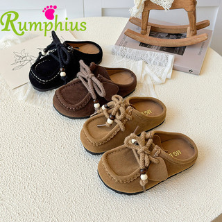 Rumphius Giải Trí Tất Cả Trận Đấu Da Mờ Nửa Dép Cho Bé Gái Hợp Thời Trang Nơ Đế Mềm Thoải Mái Giày Trẻ Em Size 26-35