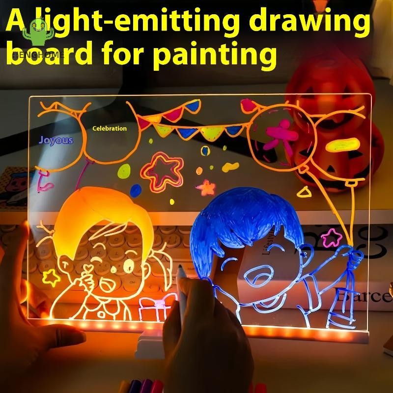 HENGHOME Light Up Acrylic Message Board Rewable DIY Children 's Glowing Drawing Board Đèn Tin Nhắn V
