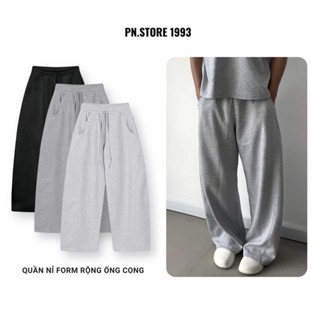   DEAL MỞ BÁN  Quần nỉ 2 da form rộng ống cong PN.Store1993 Quần ống rộng nam nữ chất liệu mềm mịn không bai xù 