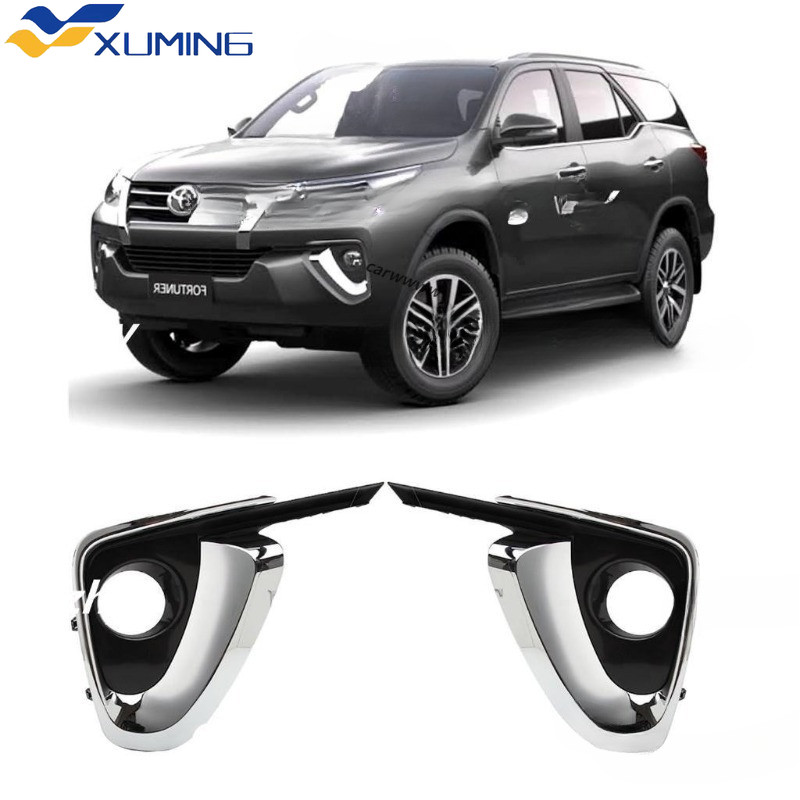 XM Fog Lamp Cover Chrome Fog Light Cover cho Toyota Fortuner 2016 2017 2018 2019