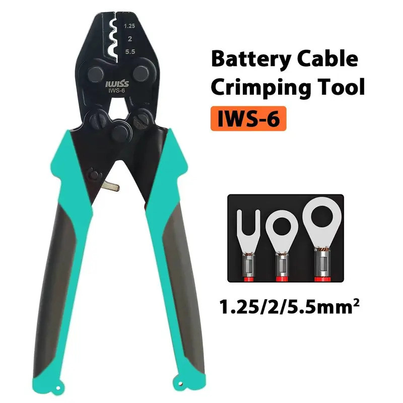Máy uốn tóc không cách nhiệt iCrimp, Công cụ uốn dây Ratchet IWS-6 cho đầu nối mông bằng đồng, Đầu n