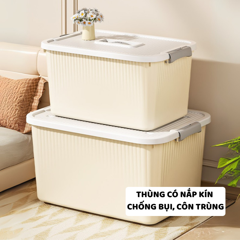 Thùng Nhựa Đựng Đồ ENODA HOME Kích Thước Đa Dạng, Hộp Có Nắp Khóa Cài Chắc Chắn Lưu Trữ Đa Năng Q110 | BigBuy360 - bigbuy360.vn