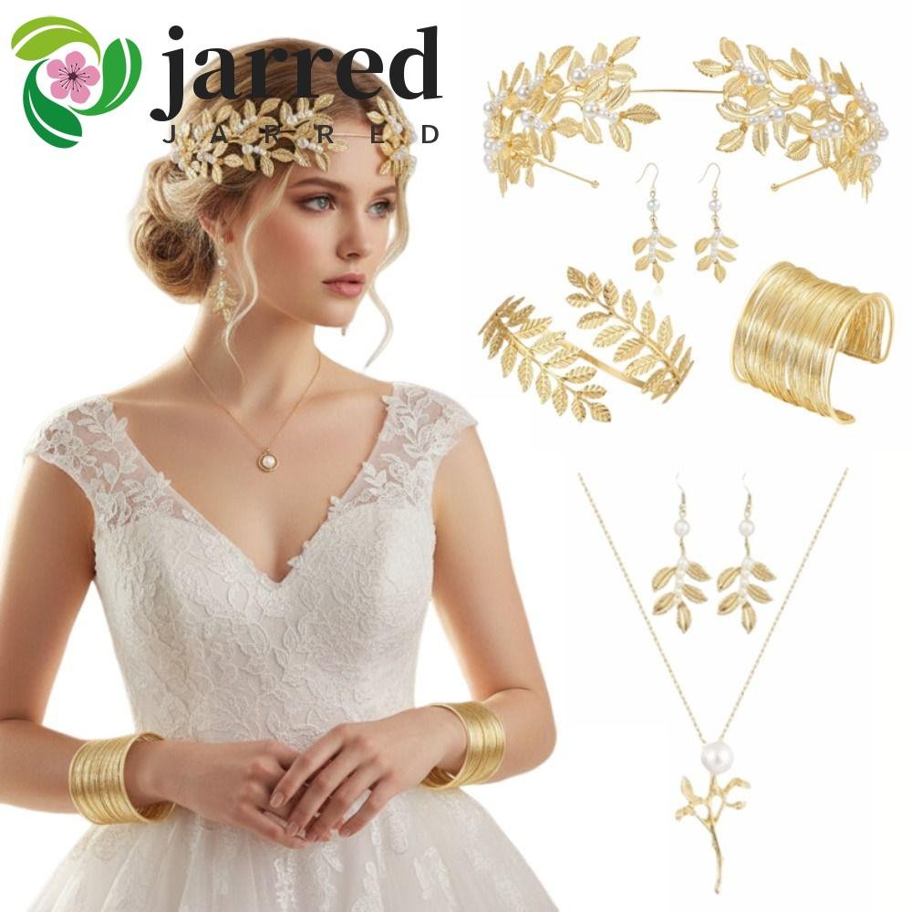 Bộ trang sức cưới nữ JARRED, Bông tai cô dâu Baroque Nữ thần Hy Lạp Trang sức tóc, Trang sức nữ Thiế
