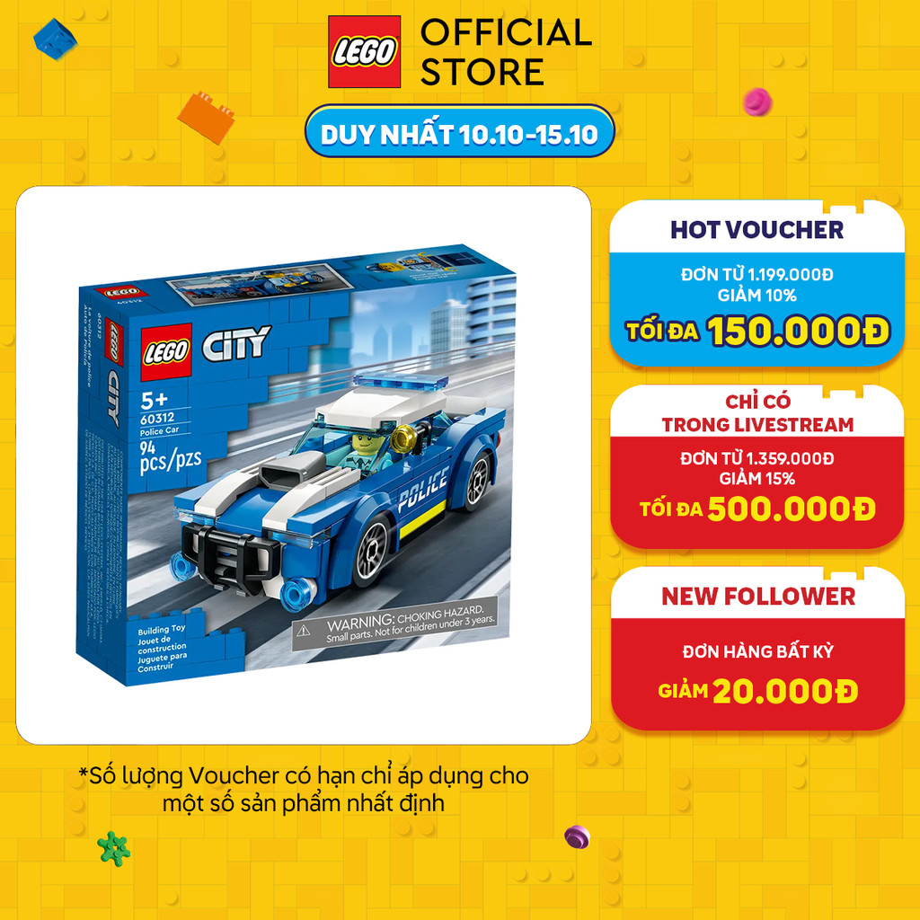 LEGO CITY 60312 Xe cảnh sát (94 chi tiết)