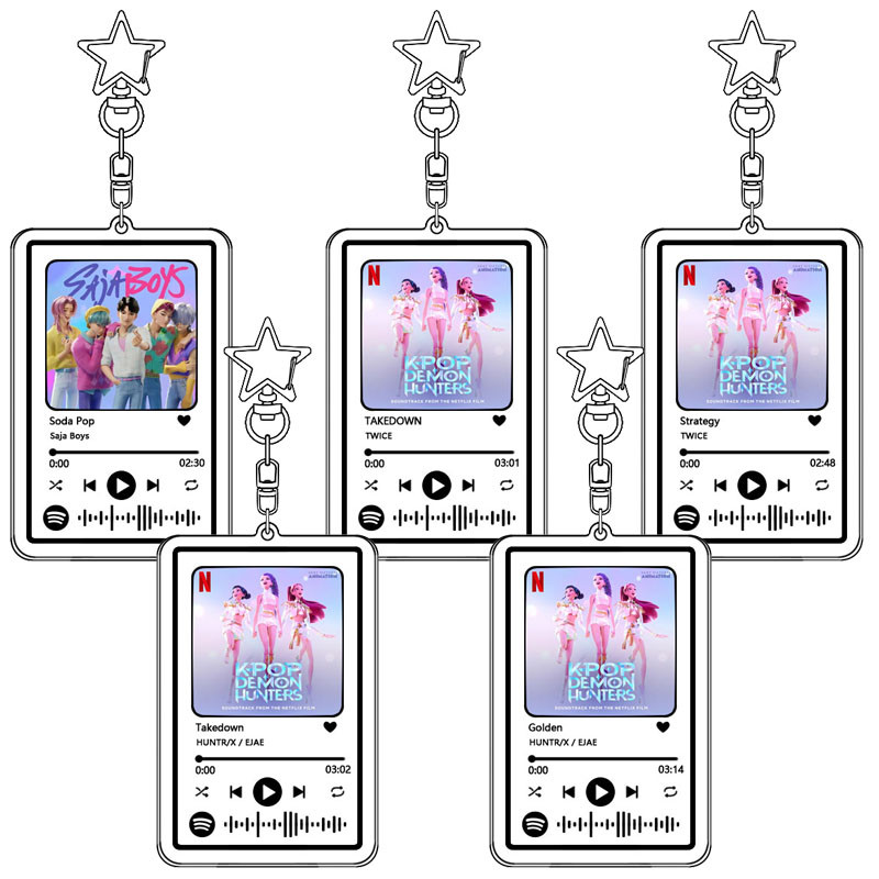 12 Songs Kpop Demon Hunters Music Keychain Girlfriend Bag Decorate‌ Mira Accessories Acrylic Keyring