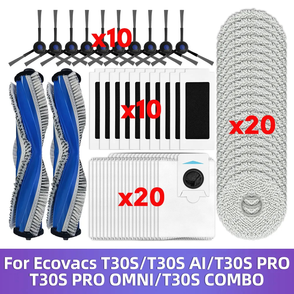 Dành Cho ECOVACS DEBOT T30S / T30S PRO / T30S PRO OMNI / T30S COMBO Bàn Chải Bên Chính Lọc Lau Nhà V