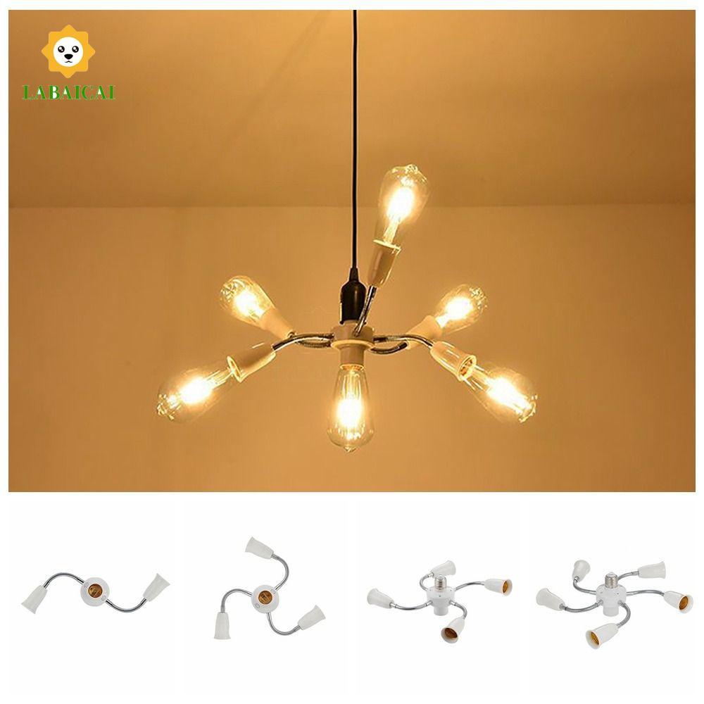 Bộ chia ổ cắm đèn LABAICAI E27, có ống nối dài E27 sang E27 E27 Bộ chuyển đổi giá đỡ đèn, có thể điề
