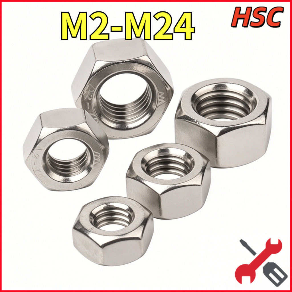INOX 316 Đai Ốc , Tán Dẹp, Tán Ecu M2-M24 [HSC-2]
