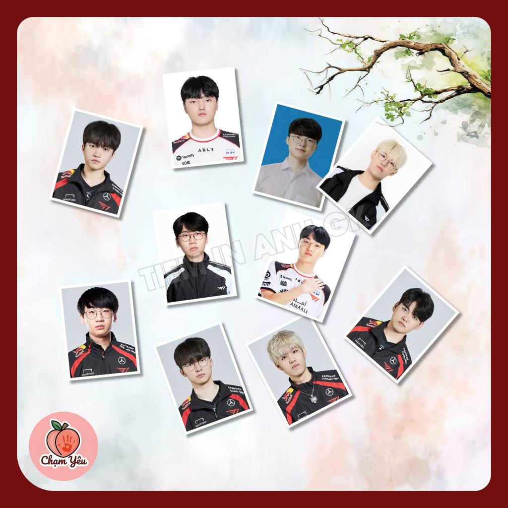 ID Photo T1 Esports LOL Liên Minh Huyền Thoại - Doran - Oner - Faker - Payz - Keria - Ảnh thẻ T1 Siz