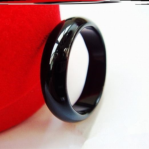 nhẫn nam nhẫn Nhẫn Obsidian [Guardian] Obsidian tự nhiên đôi nam nữ màu đen