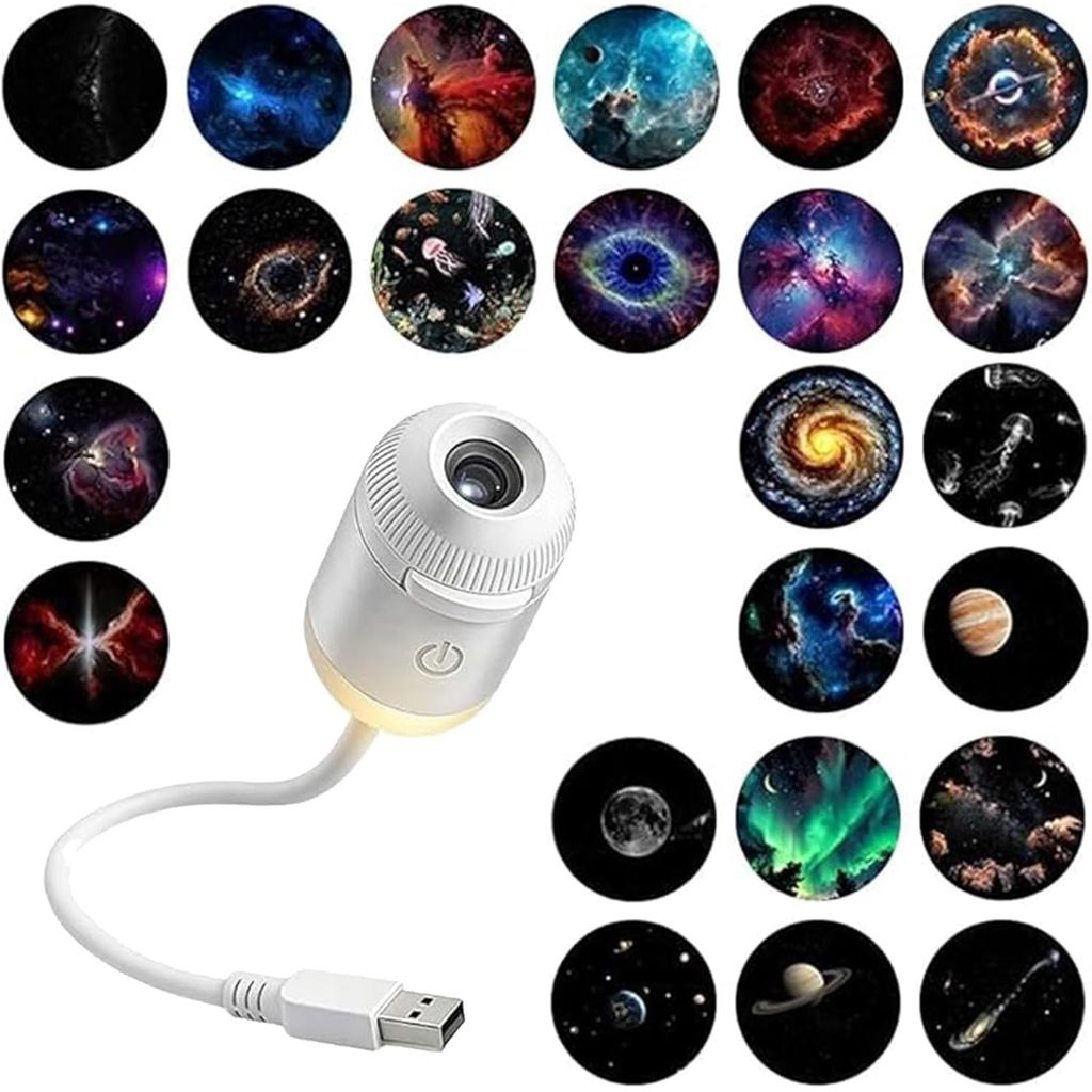 HD Smart Dynamic 5d Holographic Night Light Projector, Galaxy Projector, 2-in-1 Galaxy Projector Nig
