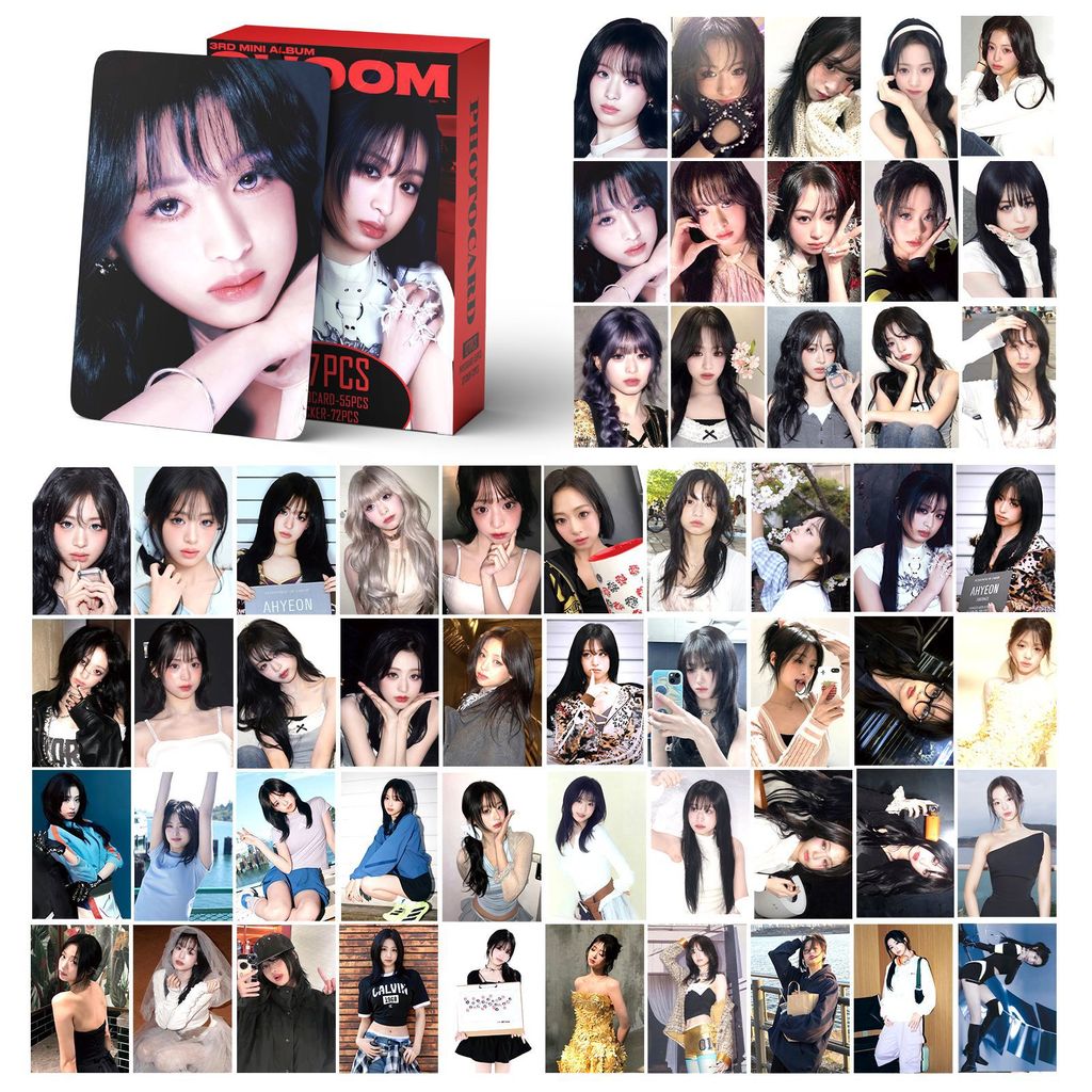 Set 55 lomo card và 72 sticker BABYMONSTER - AHYEON cá tính 2026