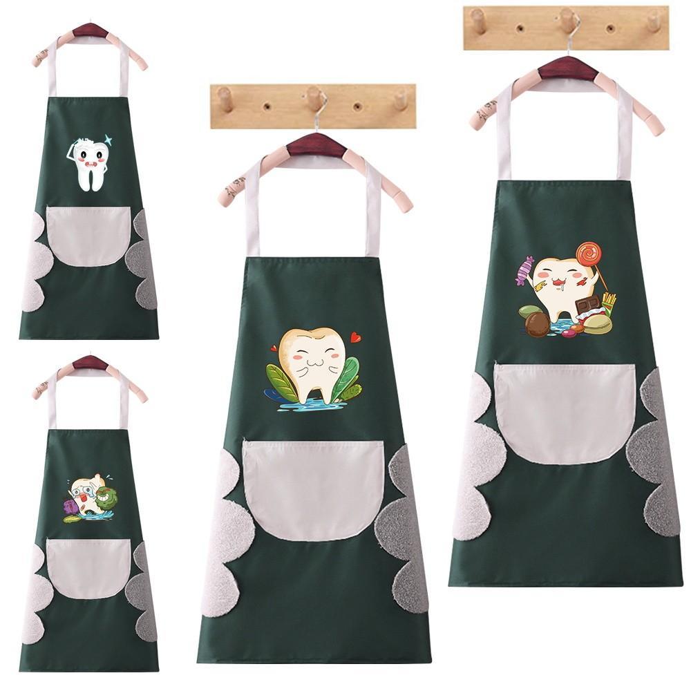 Apron new Kitchen Home Cooking  Oil-Proof Waterproof Cooking Workwear Lightweight Sleeveless  teeth 