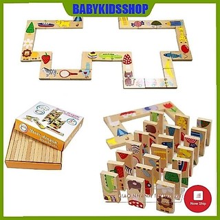 Đồ chơi Domino gỗ nối tiếp 28 chi tiết cho bé từ 2 tuổi trở nên