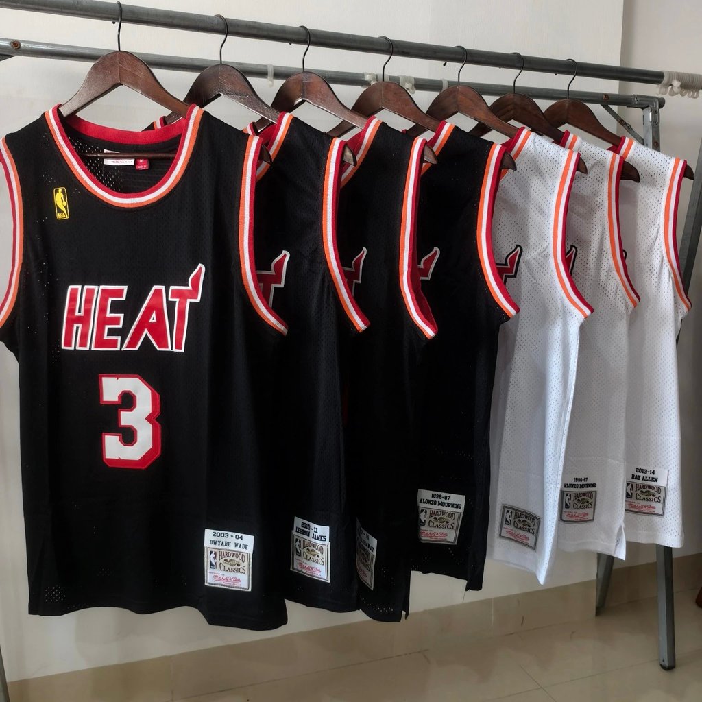 NBA League Miami Heat Retro Jersey Lưới thoáng khí Thể thao thông thường