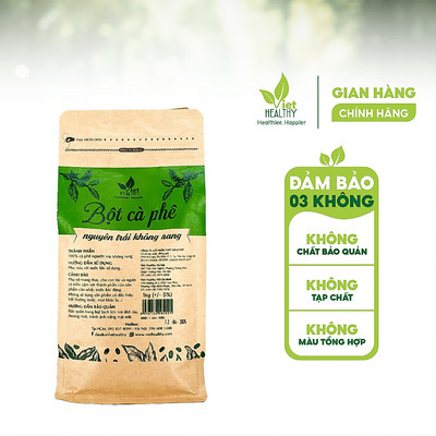 Bột Cà Phê Enema Nguyên Chất (Nguyên Trái Không Rang) Viet Healthy 1kg