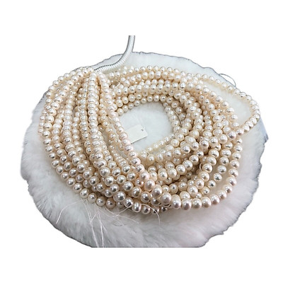 Dây Nguyên Liệu Hạt Ngọc Trai 6-7mm Gần Tròn Độ Sáng 3A - NT33 - Ngọc Trai Trường Thịnh