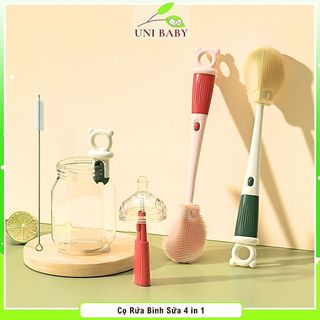Cọ rửa bình sữa 4 in 1 silicone Youkebei chính hãng cao cấp an toàn và tiện lợi cho bé shop unibaby