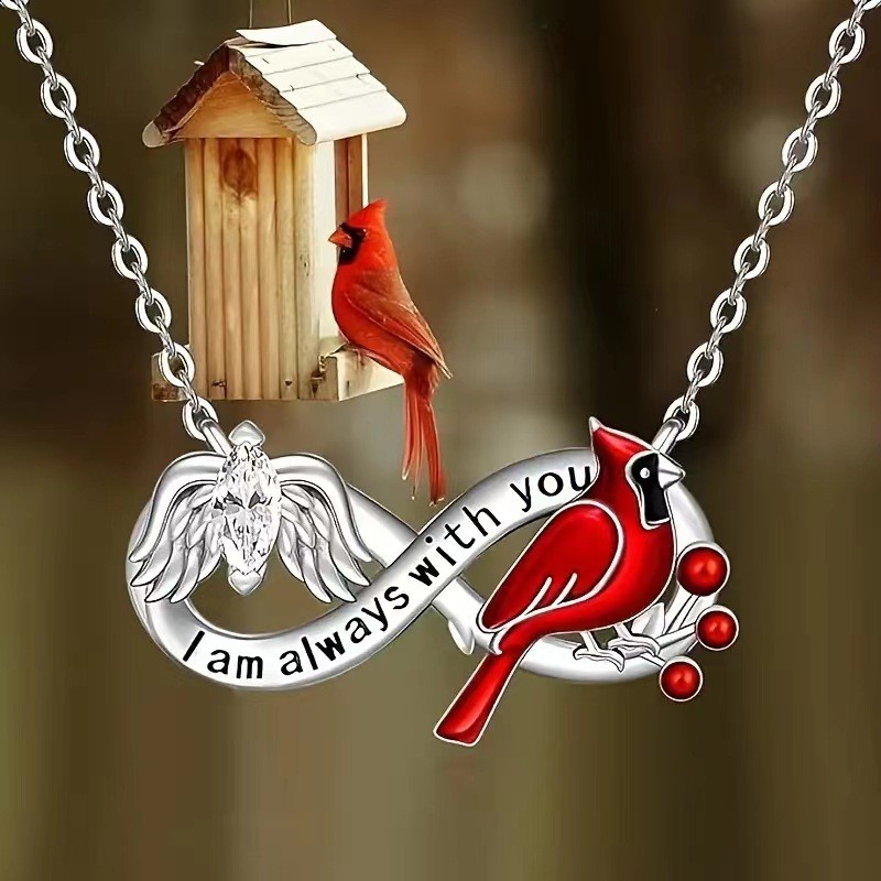 Angel Wings Red Priestess Infinity Symbol Vòng cổ 8 xương - Vòng cổ mặt dây chuyền hình chim