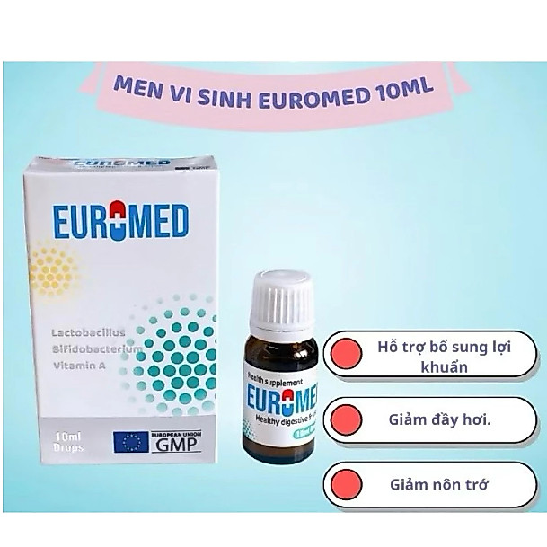 Men Vi Sinh EuroMed 10ml - Bổ sung lợi khuẩn cho đường ruột, giảm rối loạn tiêu hóa cho người lớn và