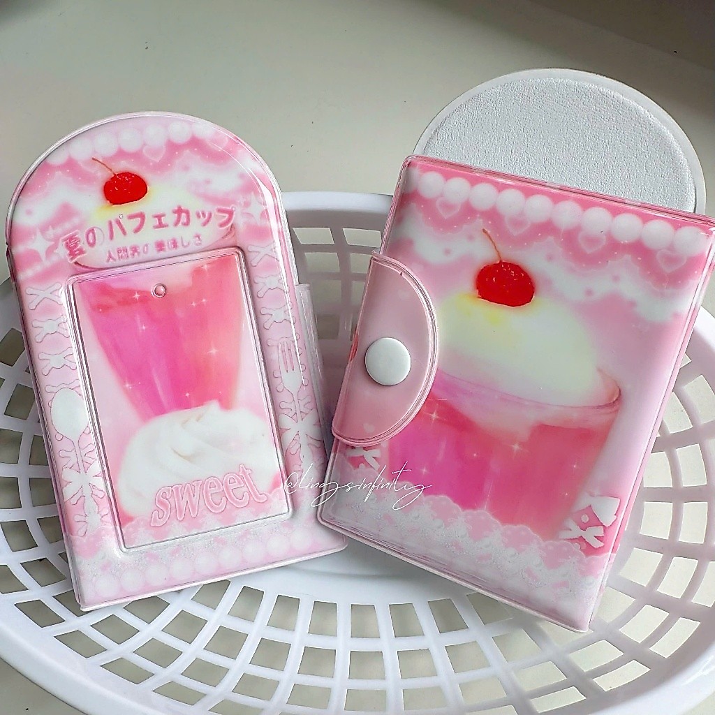 Holder Collect Book Họa Tiết Ly Kem Cream Soda Sheet PVC Dày Dặn, Collect Book 1 Ô Jelly Pudding Pho