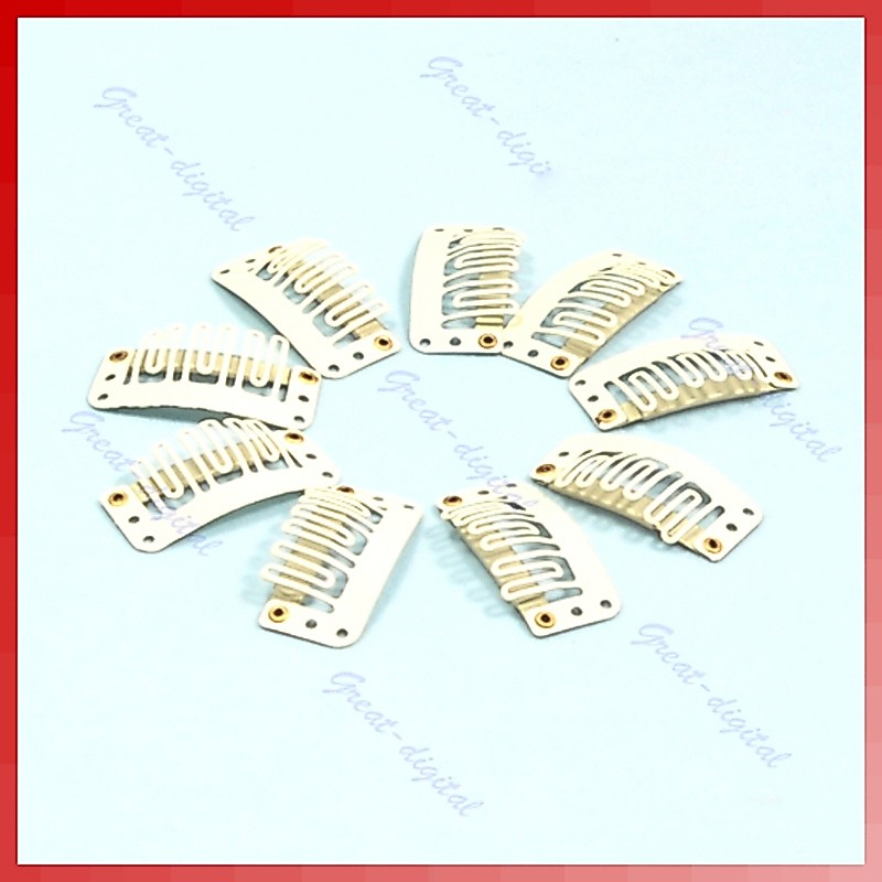WELL 10X U Tóc Vàng Hình Kẹp Cho Tóc Nối Dài Tóc Giả Sợi Ngang Kẹp32mm