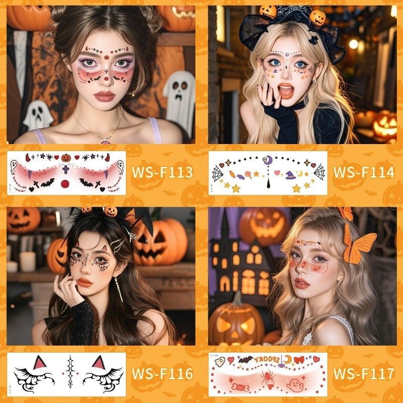 Mặt Nạ Trang Điểm Halloween, Miếng Dán Tạm Thời Cho Lễ Hội Và Party