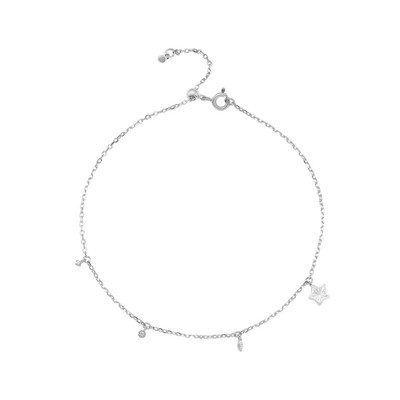 Lắc chân Bạc đính đá PNJSilver XMXMW060296