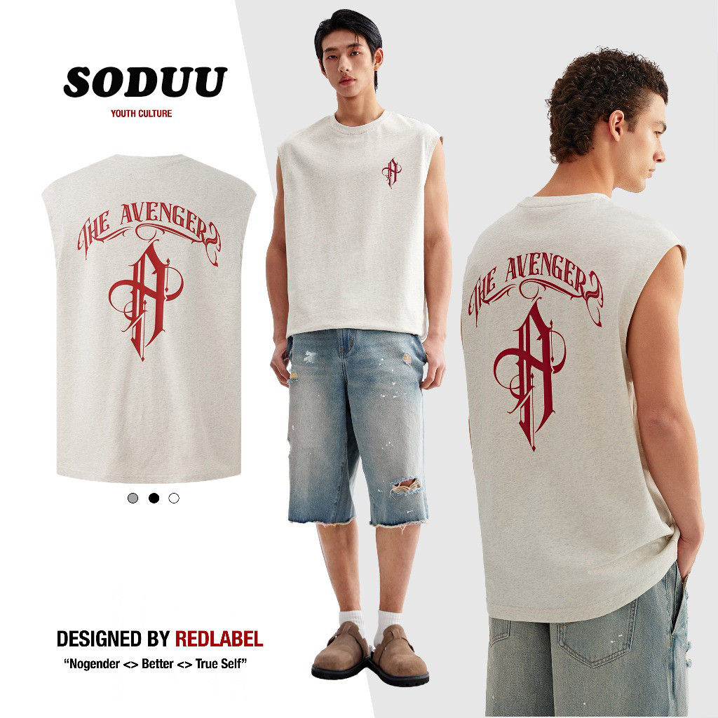 áo ba lỗ nam Cotton100%  tanktop nam form rộng  thể thao Họa tiết retro SODUU áo tanktop
