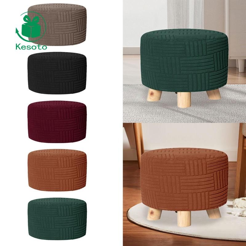 Vỏ Ottoman Có Chống Trơn Trượt Đáy Đàn Hồi Để Chân Bao Tròn Ottoman Bảo Quản Co Giãn Ottoman Slipcov
