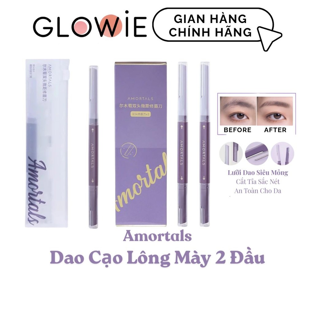 Dao Cạo Lông Mày Amortals 2 Đầu, Dao Tỉa Lông Mày, Cạo Râu, Cạo Lông Mặt, Cạo Lông Tay