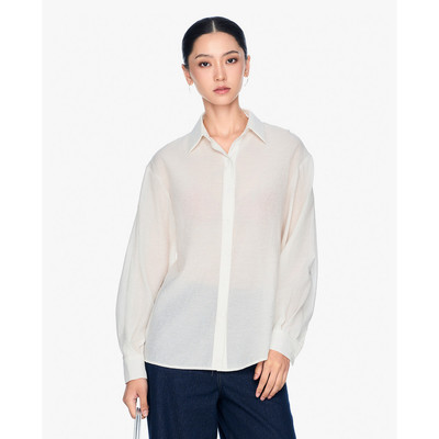 GIGI - Áo sơ mi nữ cổ bẻ tay dài hiện đại_G1108T244254-00