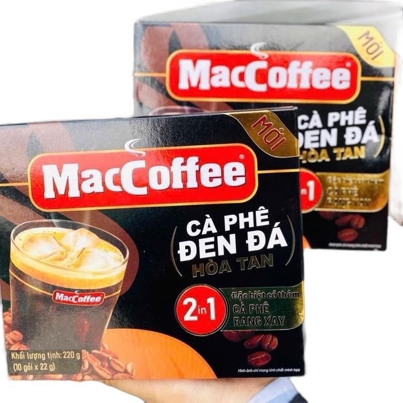 Combo 2 Hộp Cafe Phố Đen Đá, Cafe Rang Xay Maccoffee hộp 10 Gói 220g