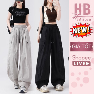 [HỎA TỐC 2H] Quần Gió Ống Rộng Túi Hộp HIBENA Bo Gấu Thời Trang Nam Nữ Jogger Unisex Hàn Quốc Q06