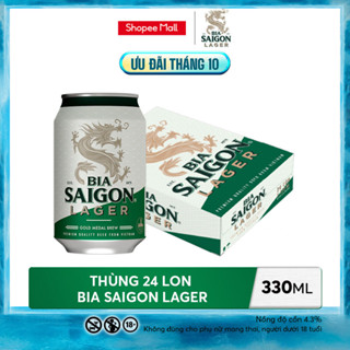 Nồng Độ Cồn 4.3% - Thùng 24 Lon Bia Saigon Lager 330ml