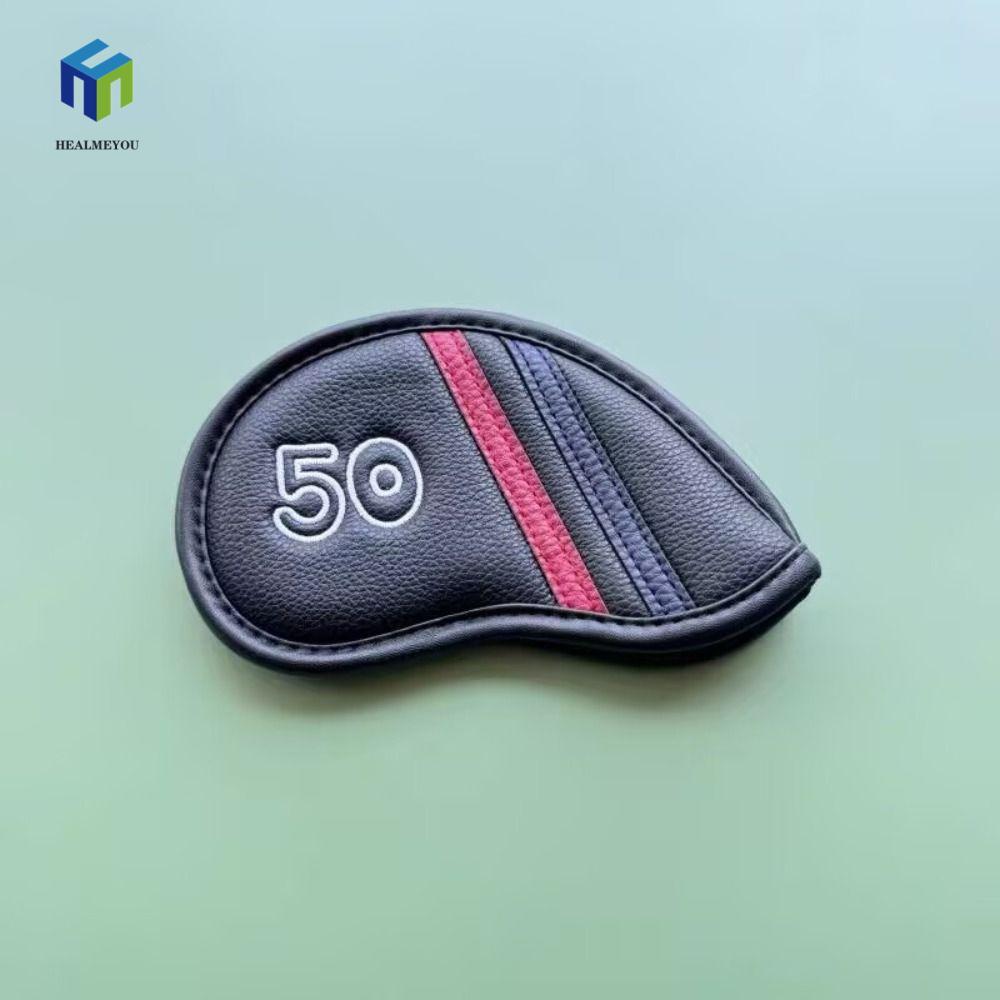 HEALMEYOU Golf Wedge Cover, PU Leather Angle Club Sand Wedge Headcover, Đen / Trắng Big Number 48 50