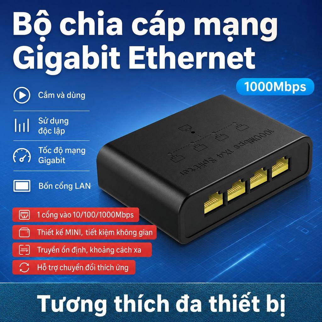 Bộ Chia Mạng Gigabit Switch 5 Cổng Switch Ethernet Switch Mạng LAN Bảo Hành 3 Năm