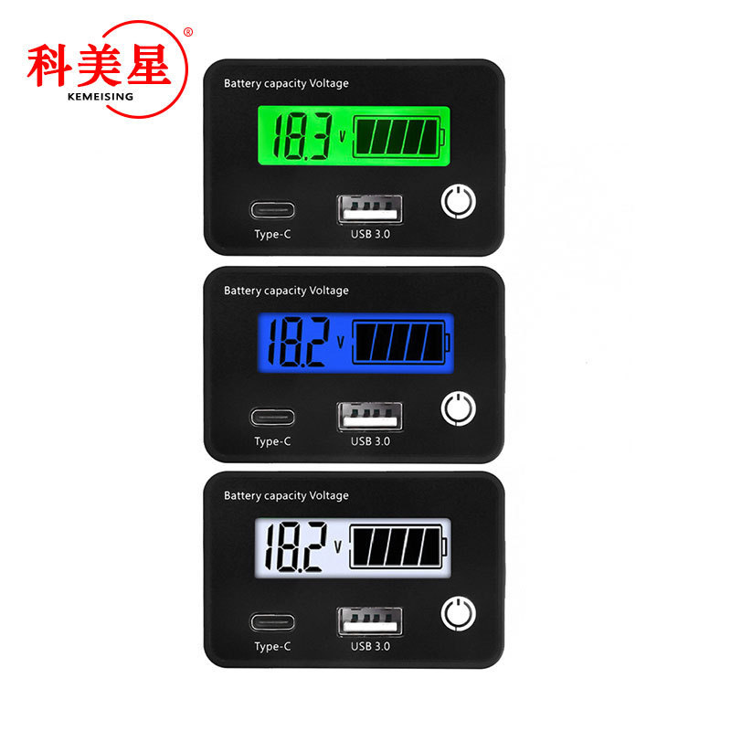 USB Sạc Nhanh Type-C Power Meter dc8-30V DC Power Meter Hiển Thị Lead-Acid Lithium Lưu Trữ