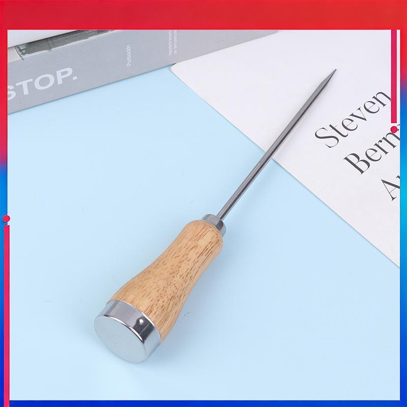 (MỚI) Ice Pi Ice Icing Breaker Tay cầm bằng gỗ Thép không gỉ Ice Pi Punch Crusher Cotail Sti Fruit B