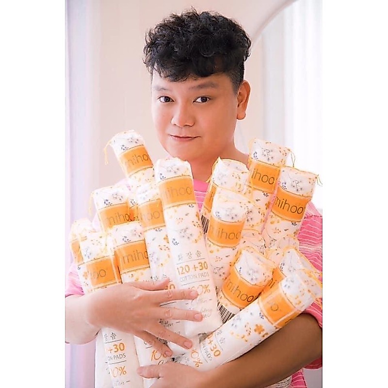 BÔNG TẨY TRANG MIHOO 150 MIẾNG ( CHÍNH HÃNG )