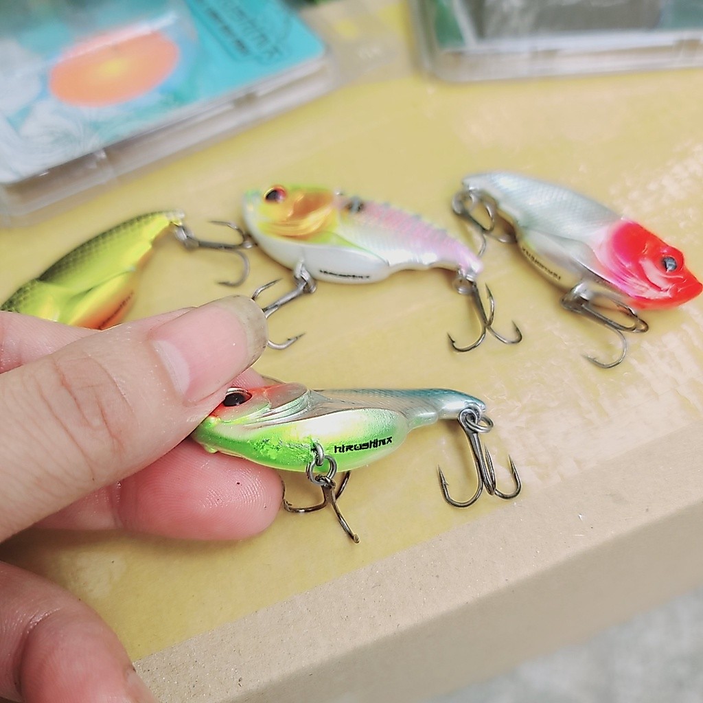 Mồi Câu Lure Mồi câu cá Hirushima Vib V5 sơn bền không rỉ có lưỡi 12gr mồi câu lure