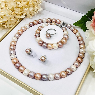 Bộ Trang Sức Ngọc Trai Tứ Quý 11-12ly Phụ Kiện Bằng Bạc 925 - NT36 - Ngọc Trai Trường Thịnh