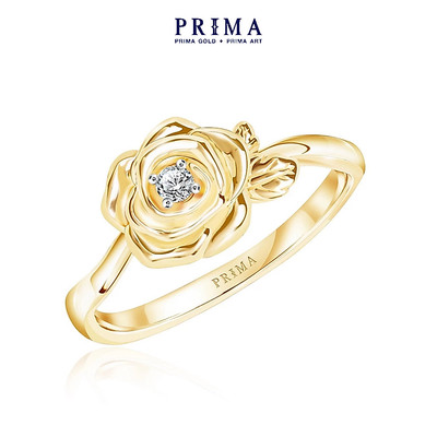 PRIMA Nhẫn Kim Cương -  Vàng 9K - BST ROSANNA - Hoa Hồng Kiêu Sa - 991R5083